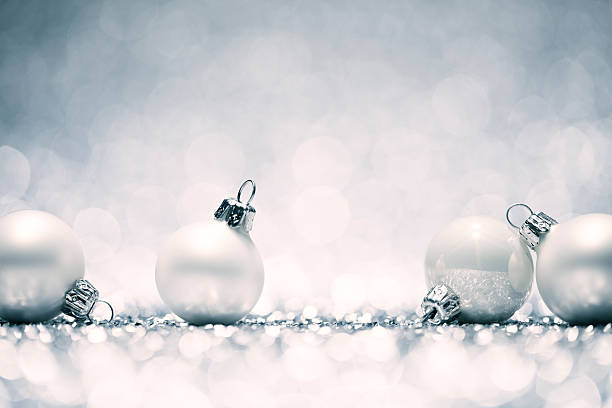 istock White Christmas Baubles -  Decoration Glitter Bokeh Winter Gold 187108214