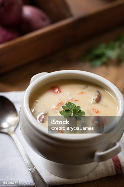 Sopa De Batata Queijo - Fotografias de stock e mais imagens de Alimentação Saudável - Alimentação Saudável, Batatas Preparadas, Calor