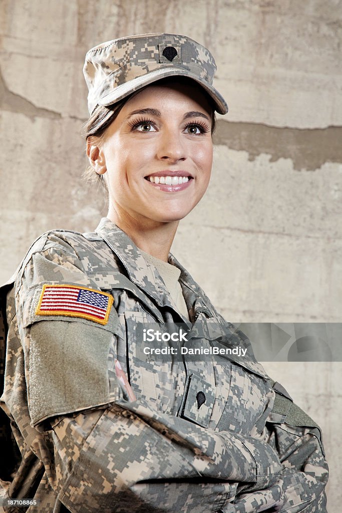 Femme soldat américain - Photo de Vétéran libre de droits