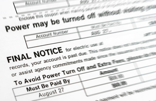 Final notice bill, either you pay or power will be turn off