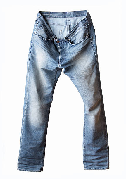 istock hanging blue jeans isolated on white 187108989