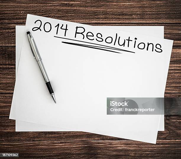 2014 Entschließung Auf Leeres Dokument Stockfoto und mehr Bilder von 2014 - 2014, Anreiz, Aufgabenliste