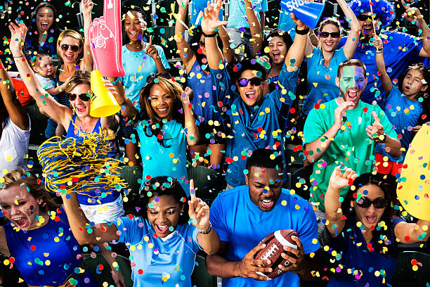 tifosi di calcio - sports event applauding cheering group of people foto e immagini stock