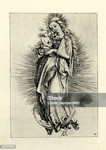 Jungfrau Maria Und Baby Jesus Stock Vektor Art und mehr Bilder von Albrecht Dürer - Albrecht Dürer, Jesus Christus, Jungfrau Maria