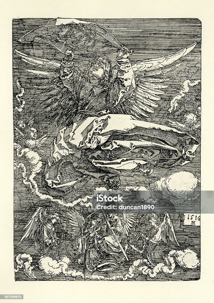 Sudarium, die durch eine Angel - Lizenzfrei Albrecht Dürer Stock-Illustration
