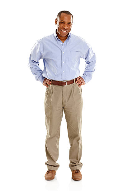 istock Mature african man standing confidently on white 187110435