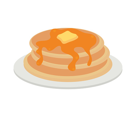 pancakes breakfast icon flat isolated