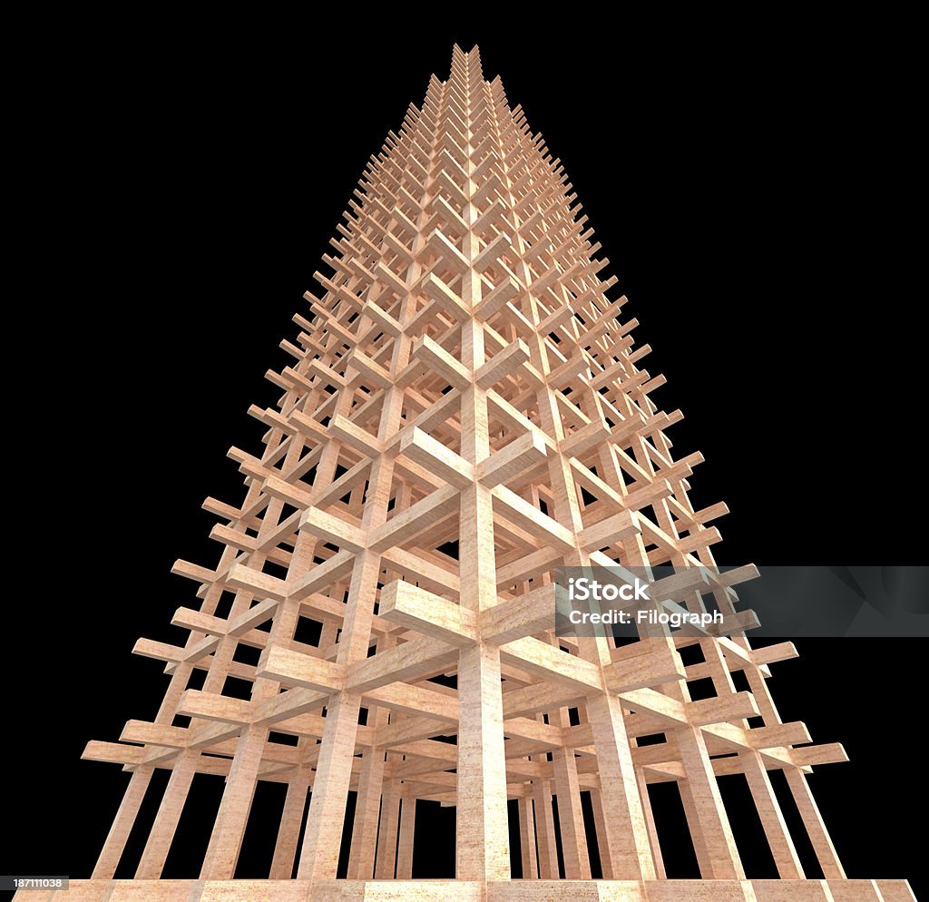 Arquitectura estructura de madera.  Concepto de ingeniería - Foto de stock de Abstracto libre de derechos