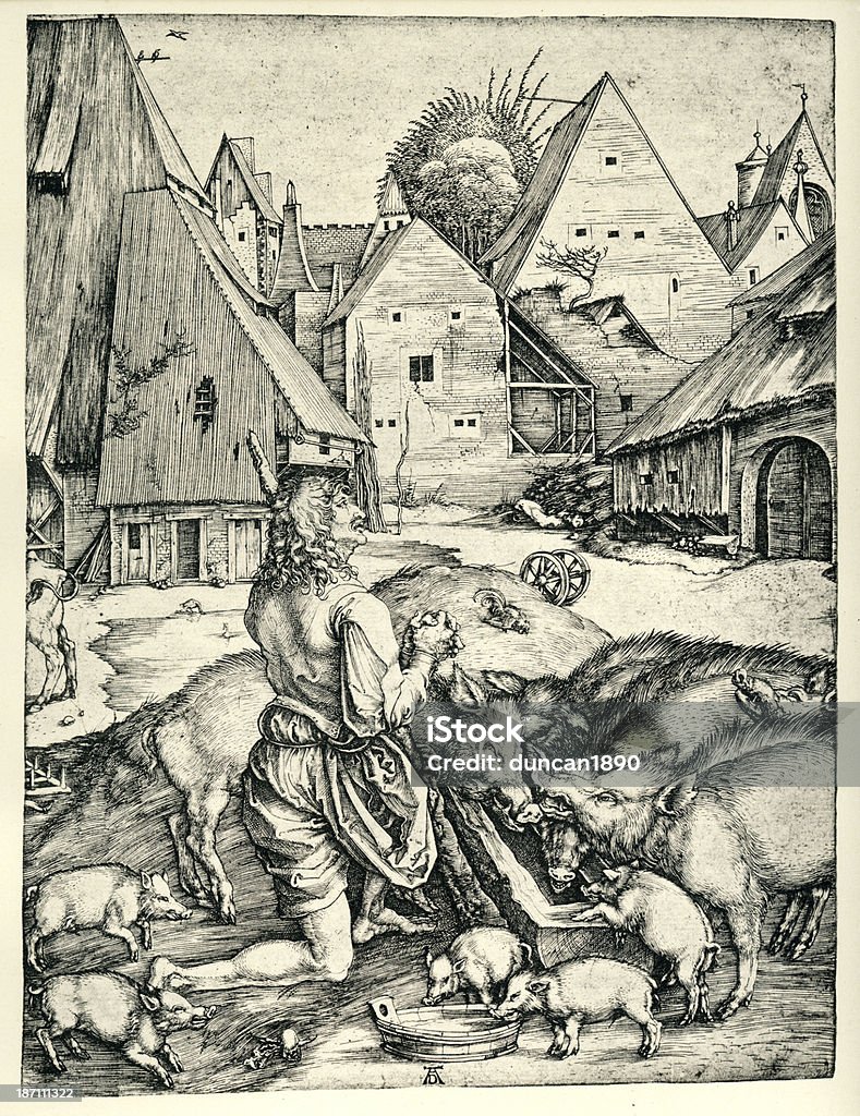 El Prodigal Son - Ilustración de stock de Siglo XVI libre de derechos