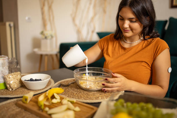 Young woman eating healthy