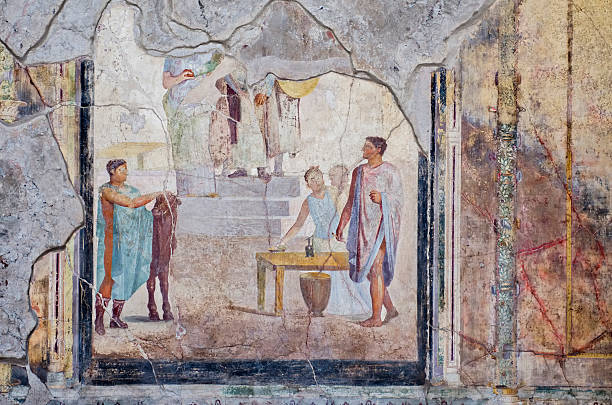 Fresco, Pompeii Especially of  fresco  house, Pompeii. fresco stock pictures, royalty-free photos & images