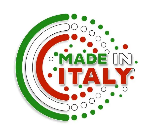 Vector illustration of Circle badge logo Made in Italy illustration