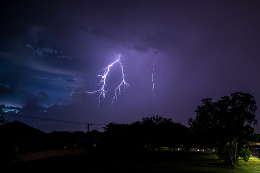 Lightning in Richardson, Texas.  Note that this image is in HDR, to fully realize its potential you would need a full download and viewed it with supported monitor and application