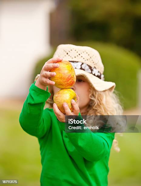 Girl With Organic Apples Stock Photo - Download Image Now - 2-3 Years, Apple - Fruit, Autumn