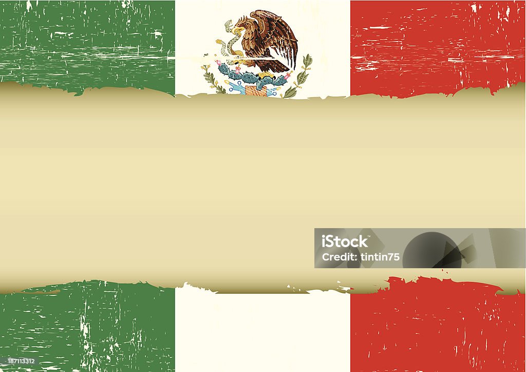 Rayada bandera mexicana. - arte vectorial de Bandera mexicana libre de derechos