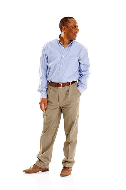 istock Handsome mature man looking away on white 187113424