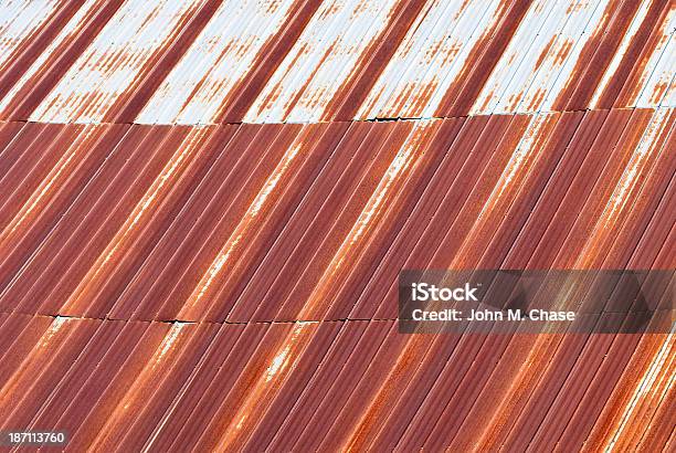 Closeup Of A Rusted Tin Roof Stock Photo - Download Image Now - Agricultural Equipment, Backgrounds, Barn