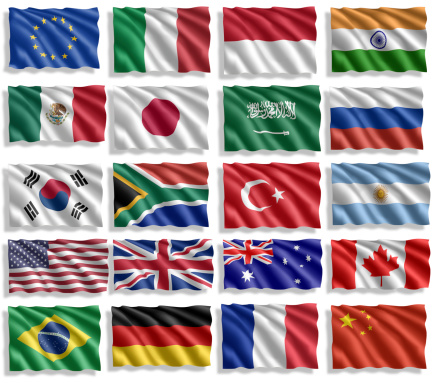 G-20 Group, In the largest size a flag has about 1000x700pixel. All flags with shadow