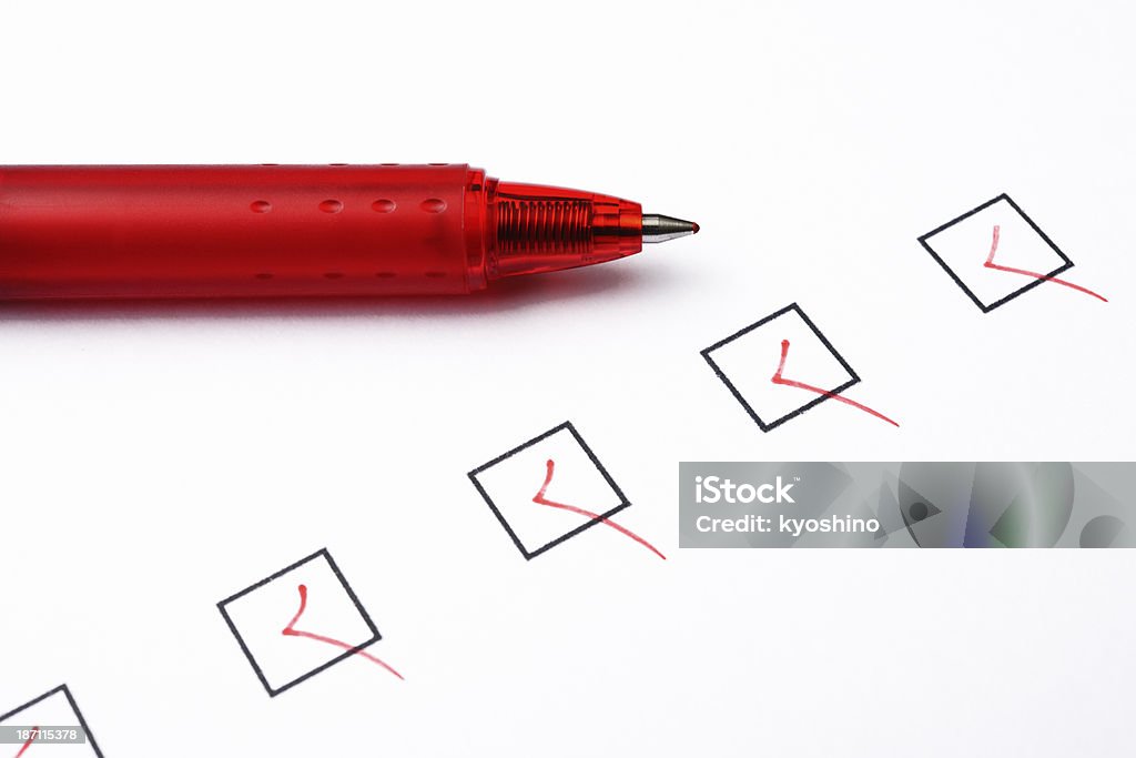 チェックボックスに赤ペン - からっぽのロイヤリティフリーストックフォト
