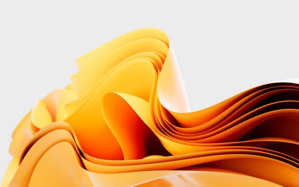 istock Abstract background with folded textile ruffle, abstract curves, fashion wallpaper, 3d rendering. 1871168099