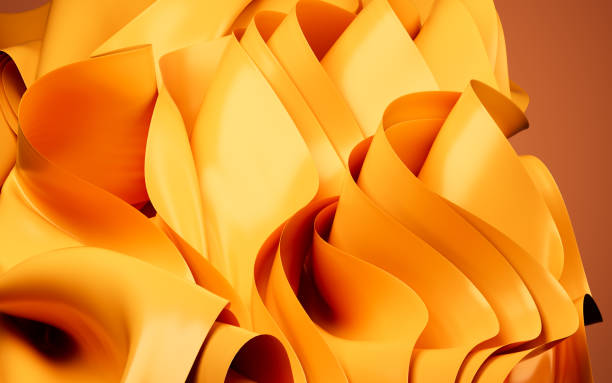 istock Abstract background with folded textile ruffle, abstract curves, fashion wallpaper, 3d rendering. 1871168100