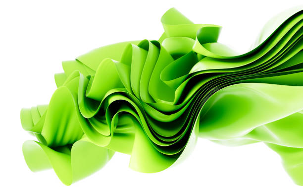 istock Abstract background with folded textile ruffle, abstract curves, fashion wallpaper, 3d rendering. 1871168102