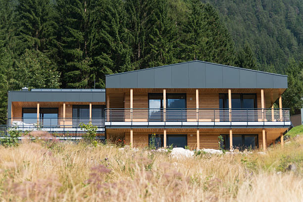 istock modern style architect house near forest on mountain 187116913