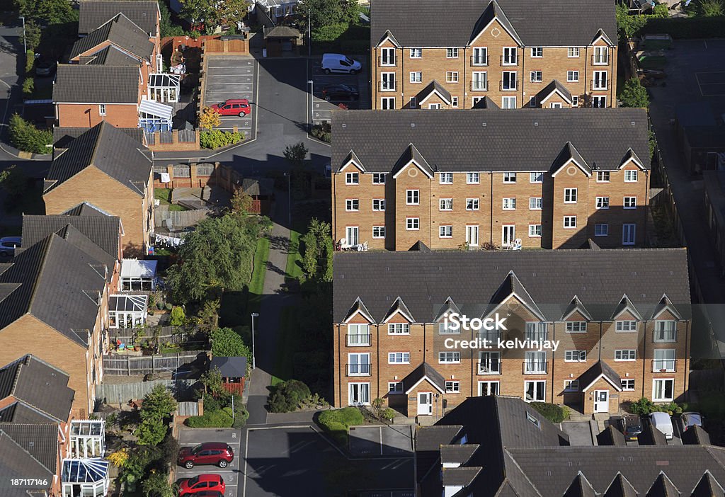 Recém-construído casas de cima - Foto de stock de Reino Unido royalty-free