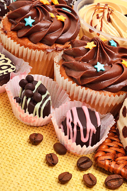 istock chocolate sweets, muffins and coffee beans 187117800
