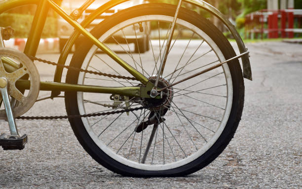 istock Bike flat tire 1871179424