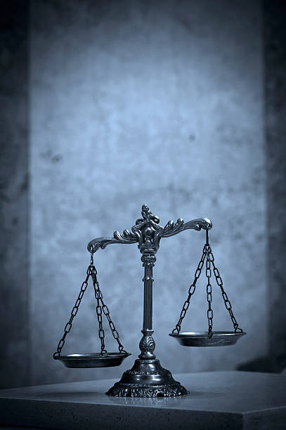 decorative scales of justice - scales of justice legal system law balance стоковые фото и изображения