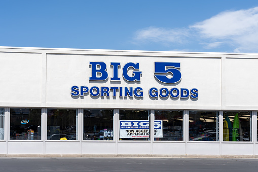 Big 5 Sporting Goods store in Murray, Utah, USA, June 23, 2023. Big 5 Sporting Goods is a sporting goods retailer.