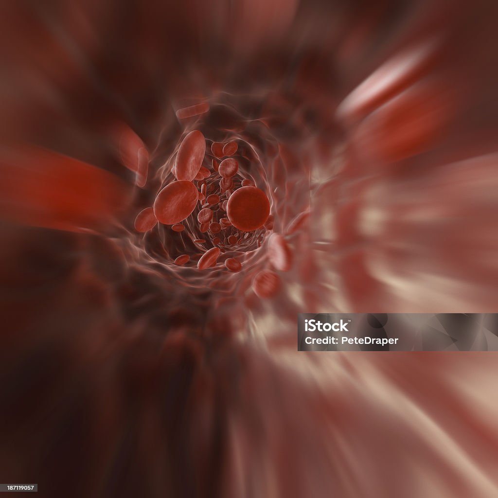Эритроциты путешествия через вену - Стоковые фото Красная кровяная клетка роялти-фри