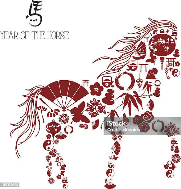 Chinese New Year Of The Horse Stock Illustration - Download Image Now - 2014, Animal, Animal Wildlife