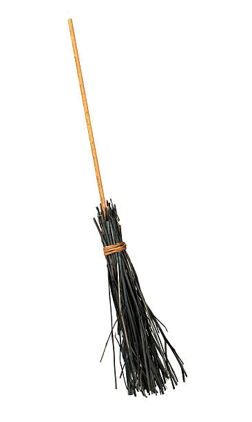 istock Old style broom isolated over white background, besom for witch 187120536