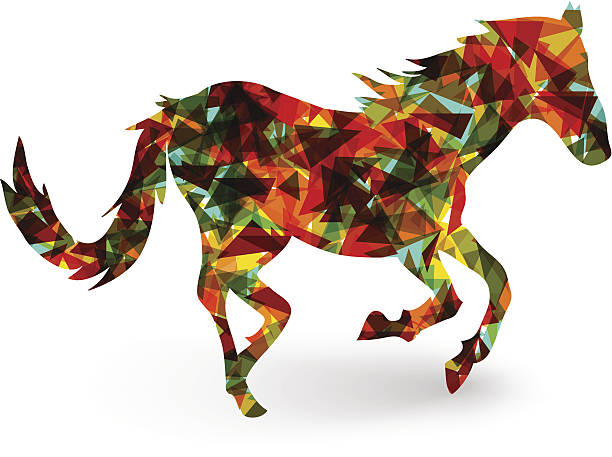 istock Chinese new year of the Horse abstract triangle EPS10 file. 187121096