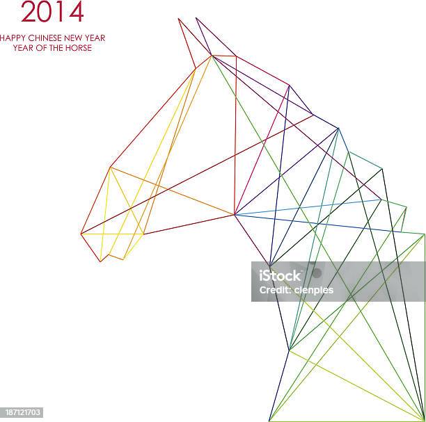 Ilustración de 2014 Año Chino De Las Líneas De Dibujo Vectorial Del Caballo y más Vectores Libres de Derechos de Arte
