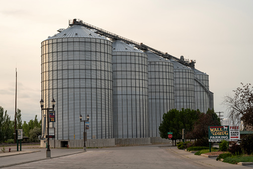 Grain bins on a farm in Missouri