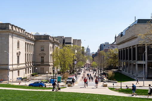 The University of Wisconsin campus in Madison, Wisconsin, USA, May 4, 2023.