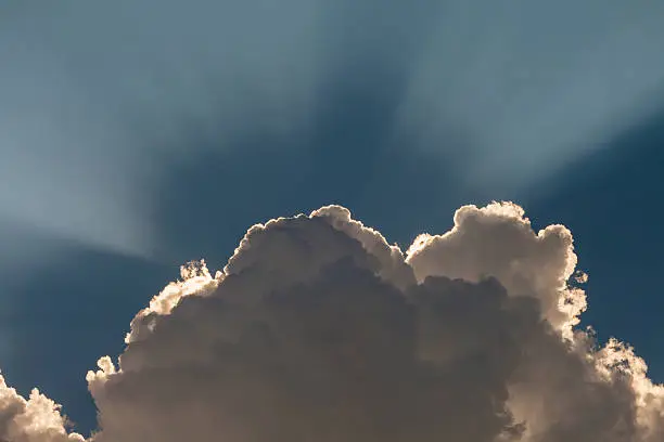 Photo of Beautiful dramatic sky with sun rays.