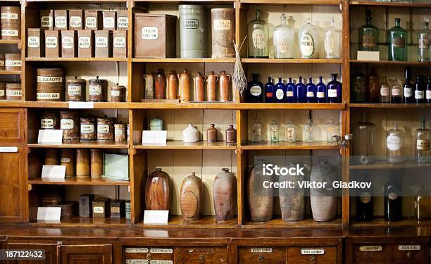 Old Pharmacy Stock Photo - Download Image Now - Store, Old-fashioned, Herbal Medicine