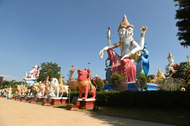 istock A large outdoor four-faced and four-hands Brahma statue represents the multicultural beliefs of Buddhists located at Wat Saeng Kaew Phothiyan temple. 1871232726