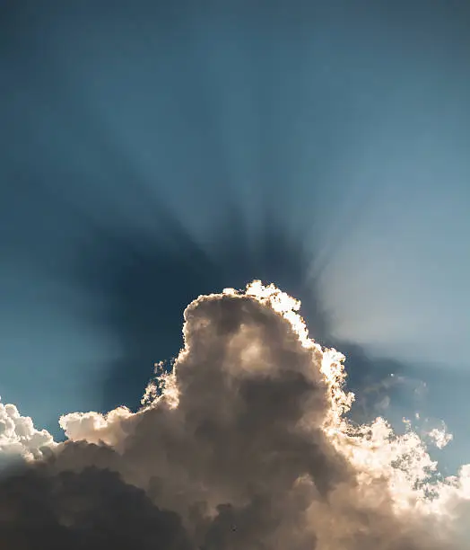 Photo of Beautiful dramatic sky with sun rays.