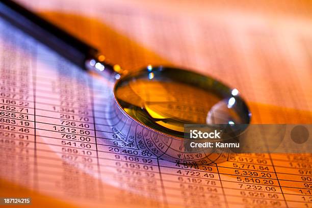 金融統計 - 納税申告書のストックフォトや画像を多数ご用意 - 納税申告書, 虫メガネ, クローズアップ