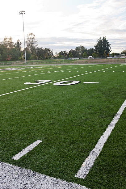 istock Thirty Yard Line on Football Field 187124446