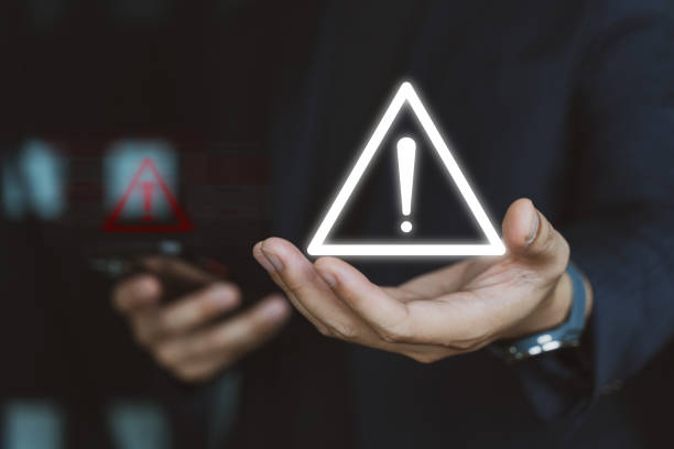 istock Emergency warning alert alarm on Smartphone, Data network protection, Virus alarm. 1871245664