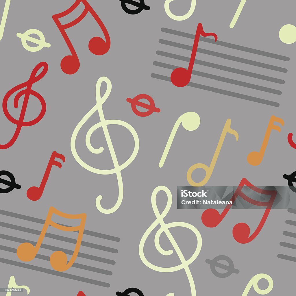 Music seamless pattern Colored seamless pattern with musical notes and treble clef  - vector artwork Music stock vector