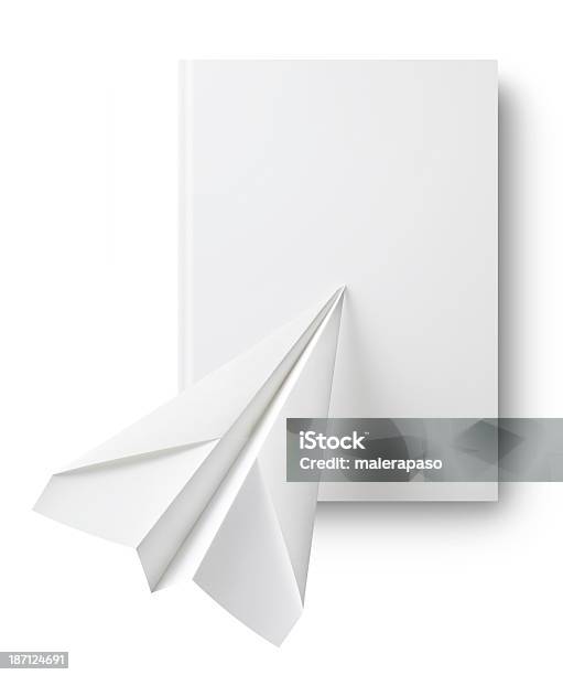 Paper Airplane On Book Stock Photo - Download Image Now - Paper, Paper Airplane, Gliding