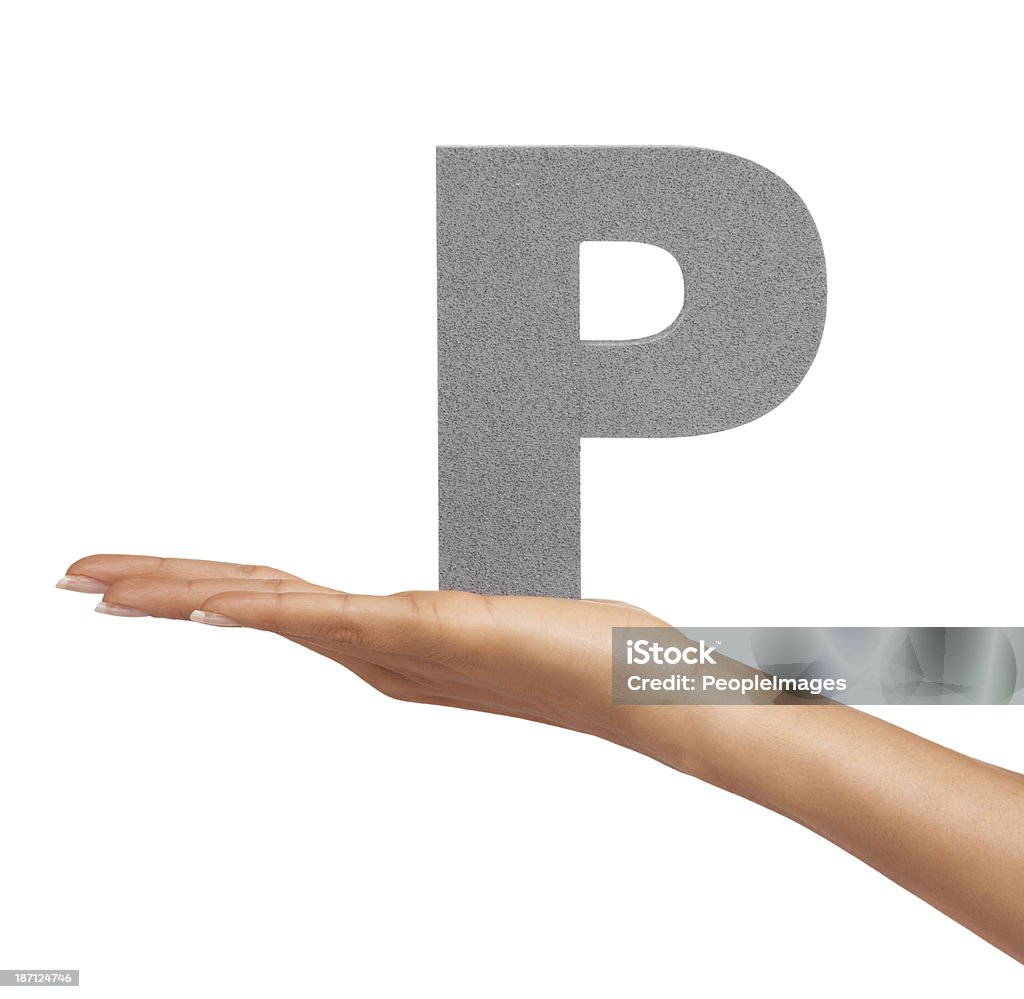 Präsentieren die Buchstaben "P". - Lizenzfrei Afrikanischer Abstammung Stock-Foto