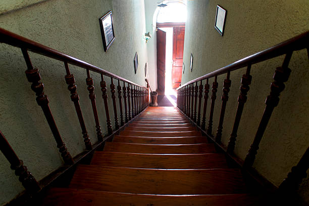 istock Wooden staircase 187125602